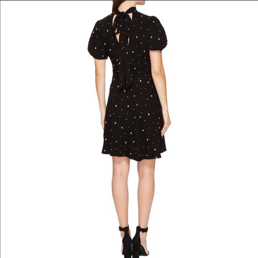NWT Free People black polka dot bow dress shift midi